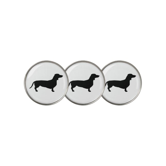Dachshund Short Hair - Silhouette 1 Golf Ball Marker (3 Up)