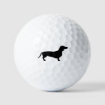 Dachshund Short Hair - Silhouette 1 Golf Balls