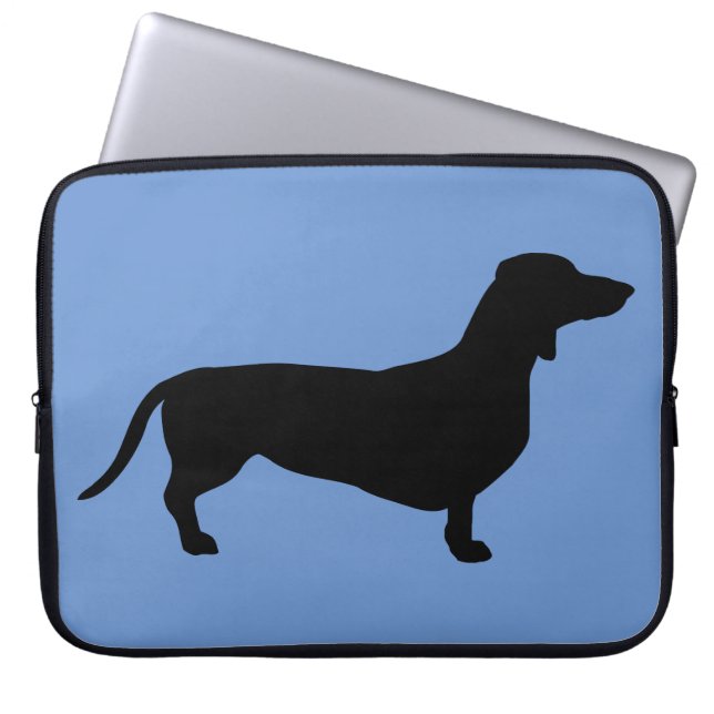Dachshund Short Hair - Silhouette 1 Laptop Sleeve (Front)