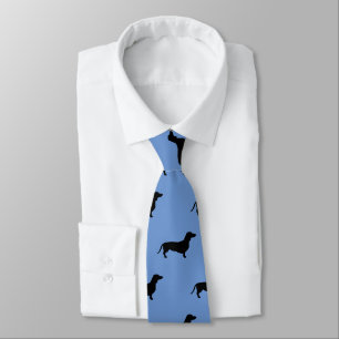 Dachshund Short Hair - Silhouette 1 Neck Tie