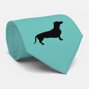 Dachshund Short Hair - Silhouette 1 Neck Tie