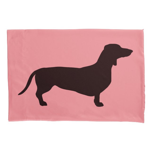 Dachshund Short Hair - Silhouette 1 Pillow Case (Front)