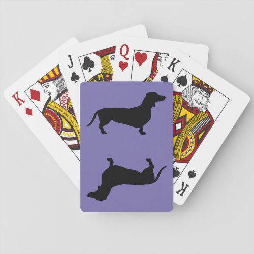 Dachshund Short Hair _ Silhouette 1 Poker Cards