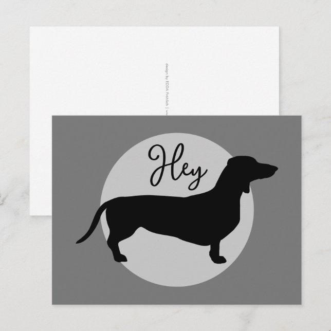 Dachshund Short Hair - Silhouette 1 Postcard (Front/Back)