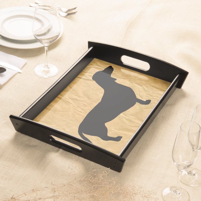 Dachshund Short Hair - Silhouette 1 Serving Tray (Front)