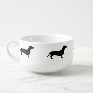 Dachshund Short Hair - Silhouette 1 Soup Mug
