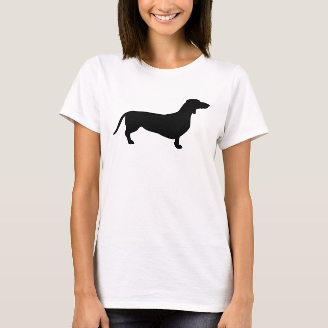 Dachshund Short Hair - Silhouette 1 T-Shirt (Front)