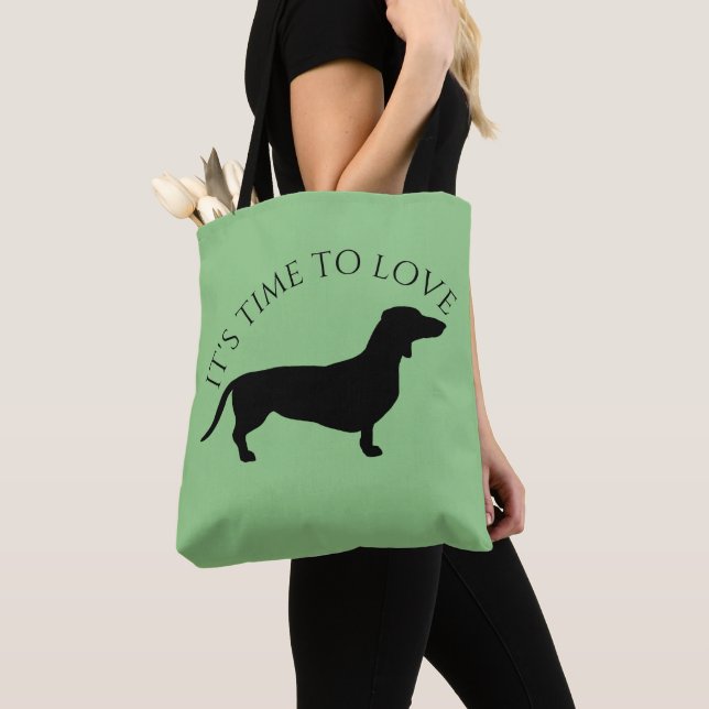 Dachshund Short Hair - Silhouette 1 Tote Bag (Close Up)