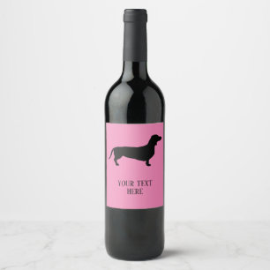 Dachshund Short Hair - Silhouette 1 Wine Label