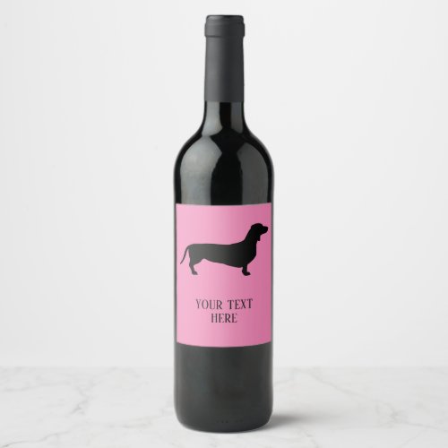 Dachshund Short Hair _ Silhouette 1 Wine Label