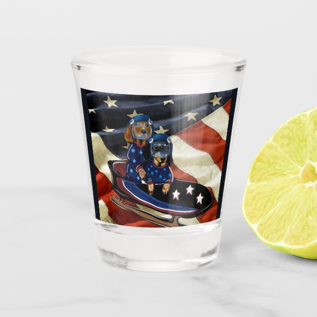 DACHSHUND  SHOT GLASS (Front)