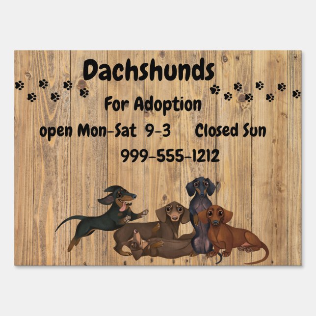 Dachshund Sign Puppy Sign (Front)