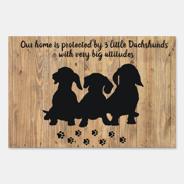 Dachshund Sign Wiener Dog Silhouette Yard Sign (Front)