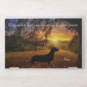 Dachshund Silhouette and Tree Sunset HP Laptop Skin