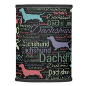 Dachshund silhouette and word art pattern lamp shade (Right)