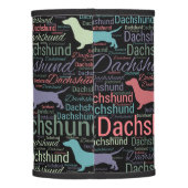 Dachshund silhouette and word art pattern lamp shade (Back)