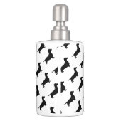 Dachshund Silhouette Black & White Bathroom Set (Back)