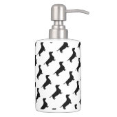 Dachshund Silhouette Black & White Bathroom Set (Right)