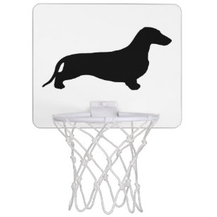 Dachshund silhouette black + your ideas mini basketball hoop