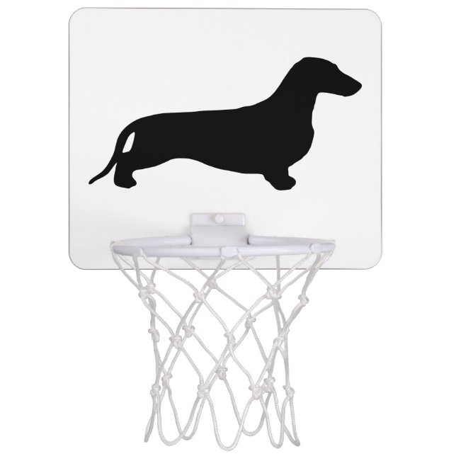 Dachshund silhouette black + your ideas mini basketball hoop (Front)