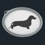 Dachshund silhouette black   your ideas oval belt buckle<br><div class="desc">Pretty Animal Graphic Design by EDDA Fröhlich / EDDArt | This Dog Silhouette Image is a must have for Dachshund / Lowrider Lovers!  | You miss other colors or products with this design? Feel free to contact me: contact@eddart.de or have a look here: www.zazzle.com/eddartshop*</div>