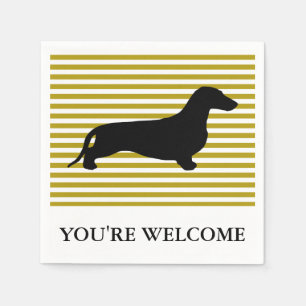 Dachshund silhouette black + your ideas paper napkins