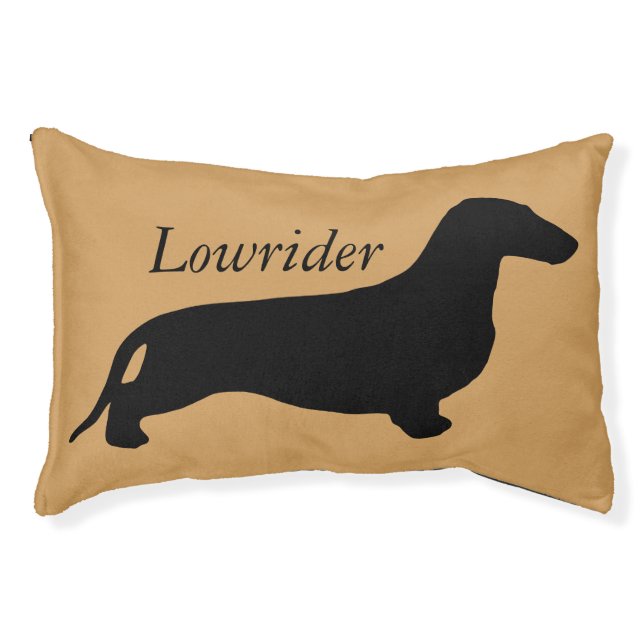 Dachshund silhouette black + your ideas pet bed (Front)