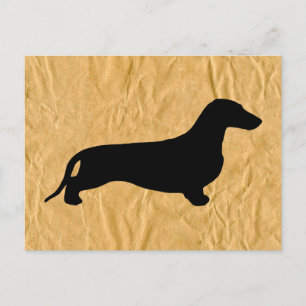 Dachshund silhouette black + your ideas postcard