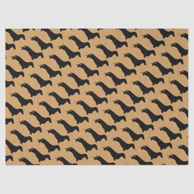 Dachshund silhouette black + your ideas tissue paper (Front)