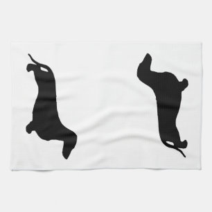 Dachshund silhouette black + your ideas towel