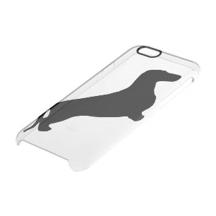 Dachshund silhouette black + your ideas clear iPhone 6/6S case