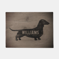 Dachshund Silhouette Custom Doormat