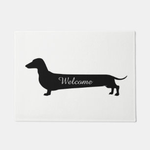Dachshund silhouette doormat