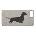 Dachshund Silhouette Faux Linen Style iPhone 8/7 Case