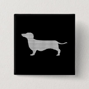 Dachshund Silhouette From Many Pinback Button