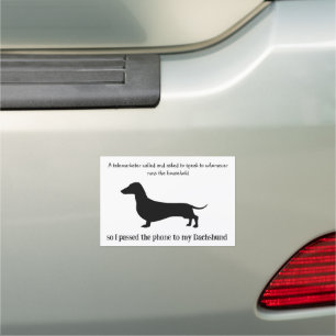 Dachshund Silhouette Funny Car Magnet