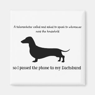 Dachshund Silhouette Funny Magnet