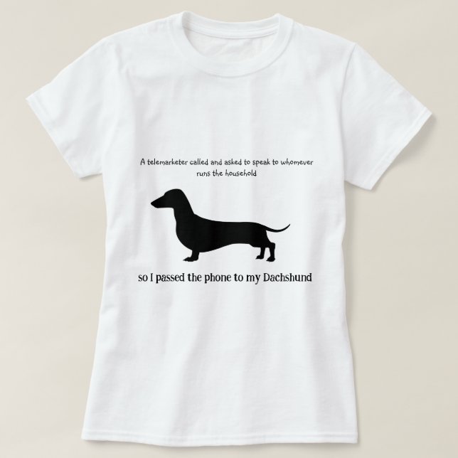 Dachshund Silhouette Funny  T-Shirt (Design Front)
