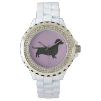 Dachshund Silhouette on any color background Watch