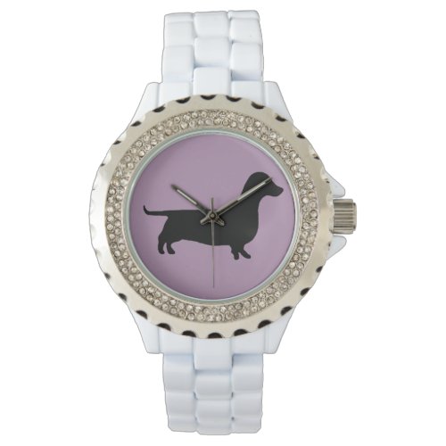 Dachshund Silhouette on any color background Watch