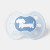 Dachshund Silhouette on Blue Pacifier (Front)