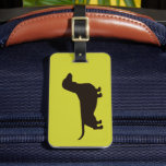 Dachshund Silhouette on Green (Color Customizable) Luggage Tag<br><div class="desc"></div>