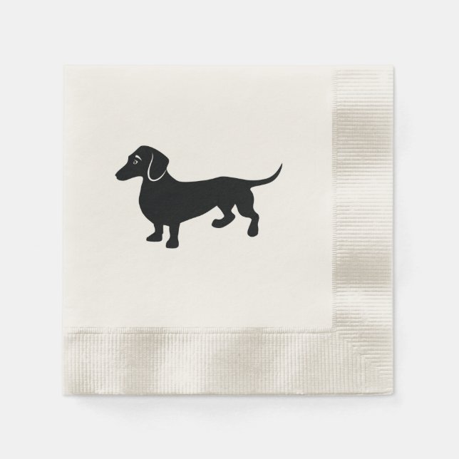 Dachshund Silhouette Paper Napkins (Front)