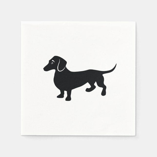 Dachshund Silhouette Paper Napkins (Front)