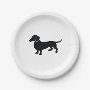 Dachshund Silhouette Paper Plates
