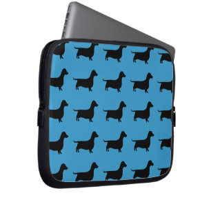 Dachshund Silhouette Pattern on any color Laptop Sleeve