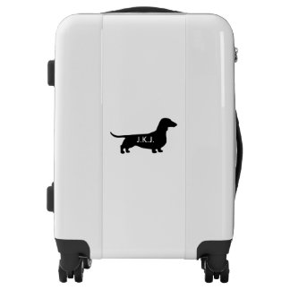 Dachshund Silhouette Personalized Luggage