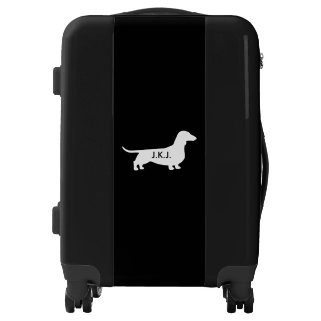 Dachshund Silhouette Personalized Luggage (Front)