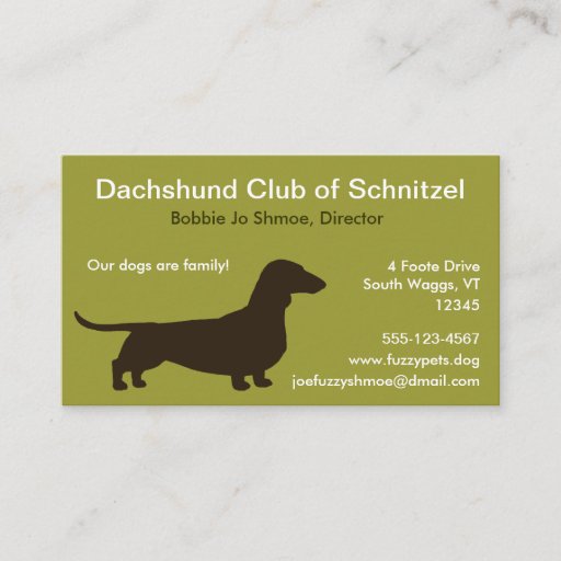 Customizable Dachshund Dog Silhouette Business Card Templates
