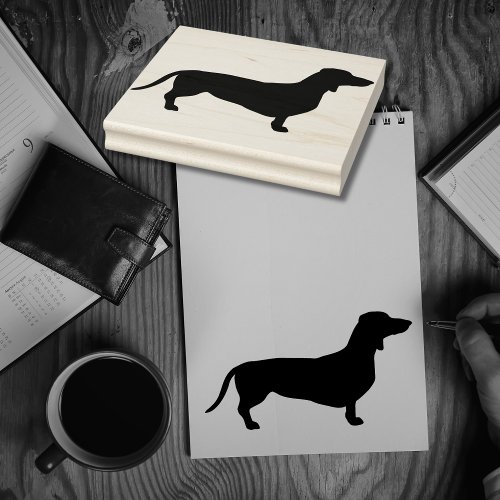 Dachshund Silhouette Rubber Stamp